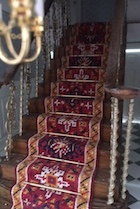 This welcoming staircase was made by Margaret Hayward using BS1 and BS5 spindles